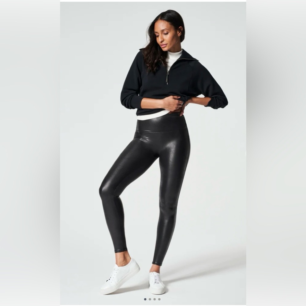 SPANX Faux Leather Black Leggings